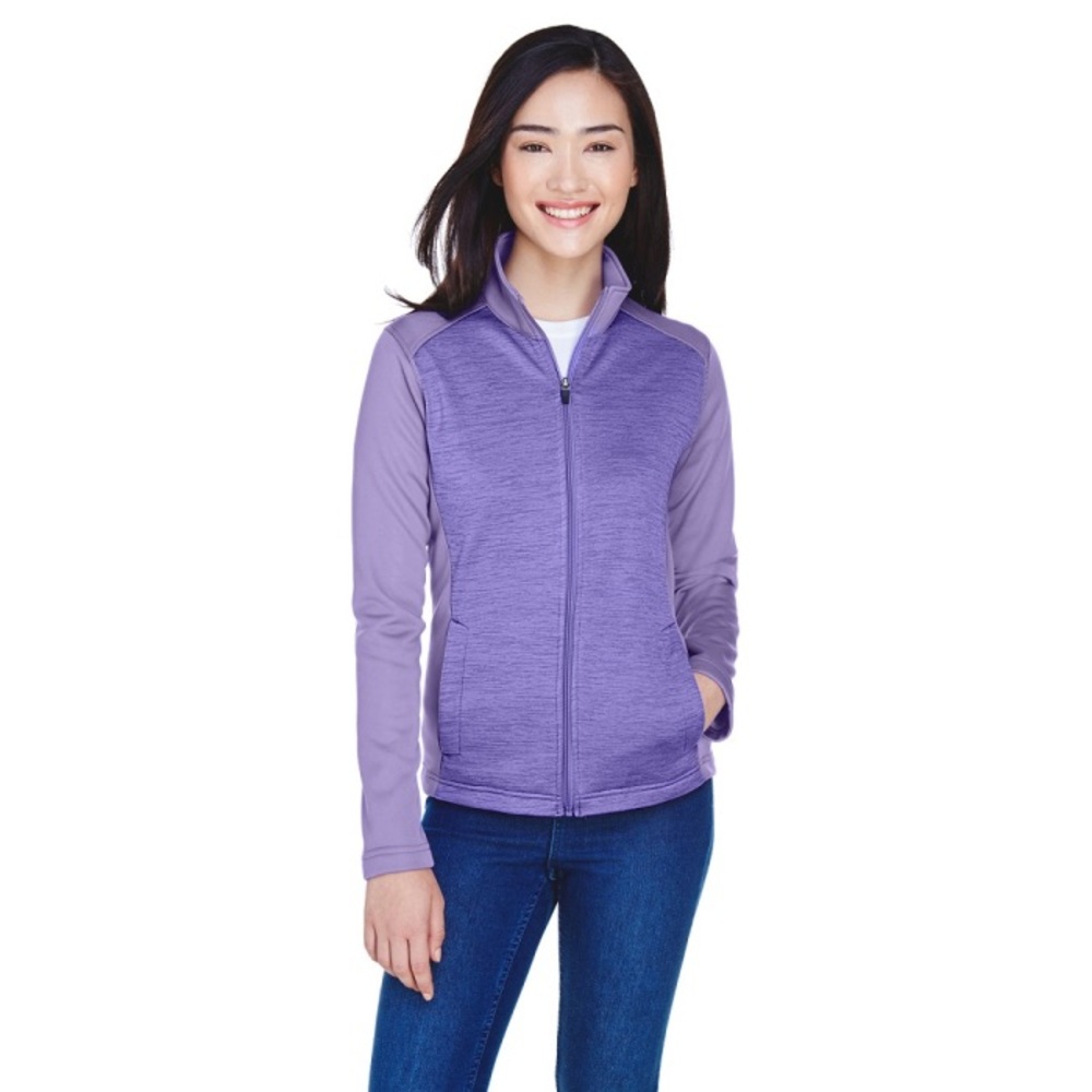Women’s Colorblock Melange Performance Full Zip Fleece Jacket-Grape